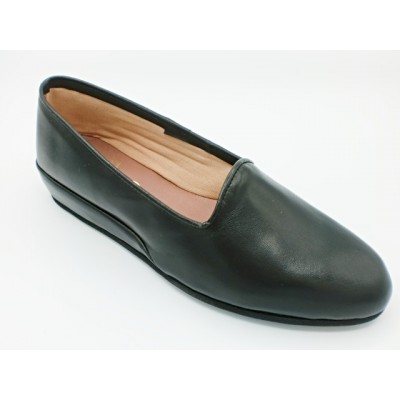 Zapatillas de casa cerrada para mujer piel cuña Ponca 515 Negro Zapatillas de casa cerrada para mujer piel cuña Ponca 515 Negro