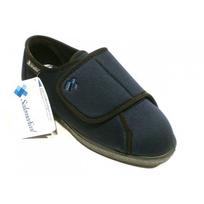 Zapatillas de casa Ancho Especial Salemedical Licra Velcro Marino