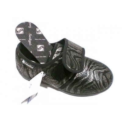 Zapato / Zapatilla de casa Ancho Especial Salemedical Velcro Licra Negro/Gris
