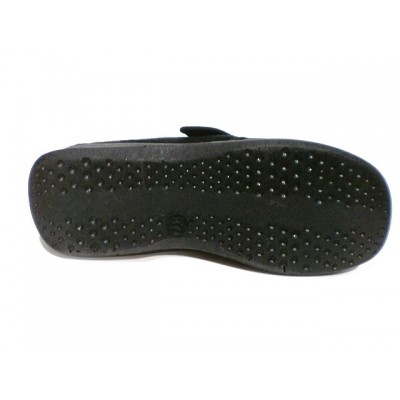 Zapatillas de ancho especial velcro licra ribete Campello Negro Brillo