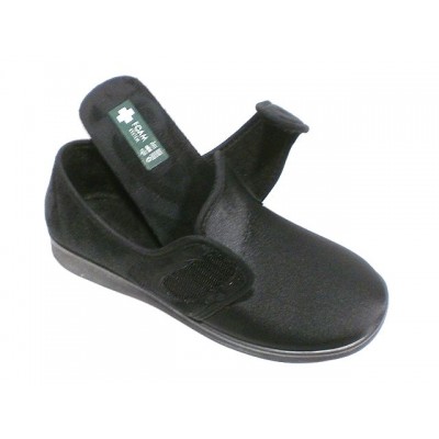 Zapatillas de ancho especial velcro licra Campello Negro