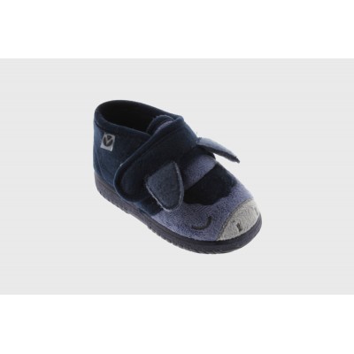 Zapatillas de casa animalitos botita velcro Victoria 5119 Burrito Marino