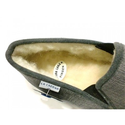 Zapatillas paño forro lana La Cadena 65317 Gris Zapatillas paño forro lana La Cadena 65317 Gris