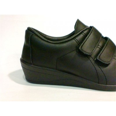 Deportivas mujer con cuña FerGar Velcro Negro Deportivas mujer con cuña FerGar Velcro Negro