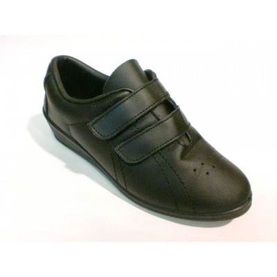 Deportivas mujer con cuña FerGar Velcro Negro Deportivas mujer con cuña FerGar Velcro Negro