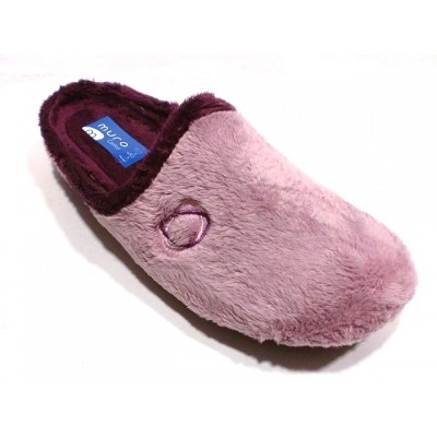 Zapatillas mujer para casa Muro Terciopelo Liso Vino