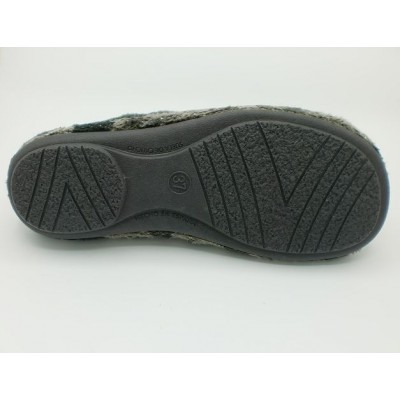 Zapatillas mujer para casa Muro Paños aterciopelado Nubes Gris