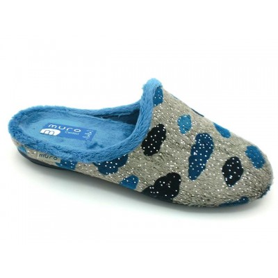 Zapatillas mujer para casa Muro Paños aterciopelado Nubes Azul Zapatillas mujer para casa Muro Paños aterciopelado Nubes Azul
