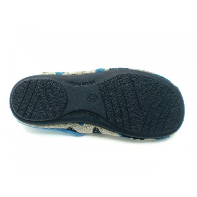 Zapatillas mujer para casa Muro Paños aterciopelado Nubes Azul