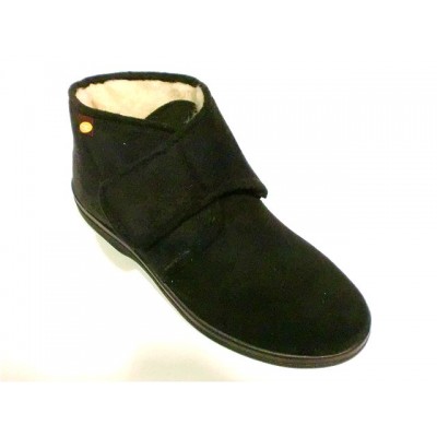 Zapatillas de casa abotinada forro lana Dortor Cutillas Velcro Negro Zapatillas de casa abotinada forro lana Dortor Cutillas Velcro Negro