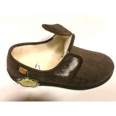 Zapatillas para casa paño con velcro forro lana La Cadena 65327 Marron Zapatillas para casa paño con velcro forro lana La Cadena 65327 Marron