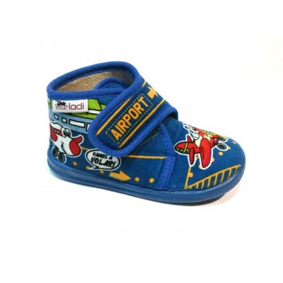Zapatillas de casa abotinadas velcro VulLadi 3112 Avion Airport Azul Zapatillas de casa abotinadas velcro VulLadi 3112 Avion Airport Azul