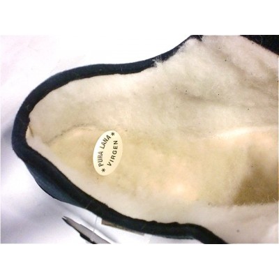 Zapatillas casa Ancho Especial velcro lana La Cadena Paño Terciopelo Marino