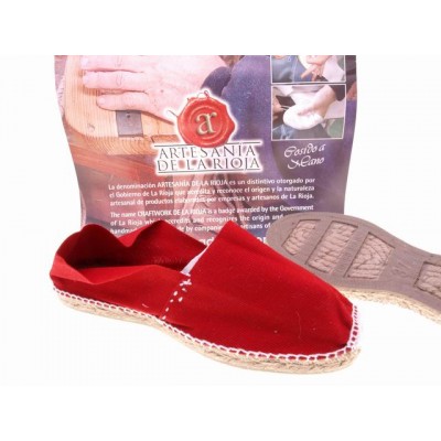 Alpargatas planas de esparto natural Hechas en España Rojo