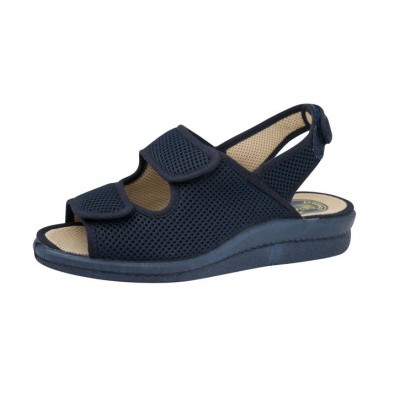 Sandalias Ancho Especial 3 Velcros La Cadena Marino