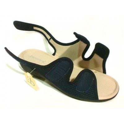 Sandalias / Zapatillas Ancho Especial Velcros Tela Berevere Marino