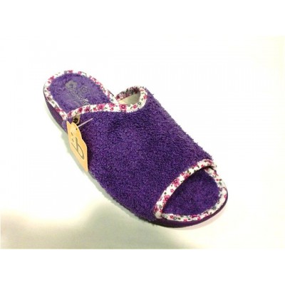 Zapatillas para casa Berevere toalla algodón Media Cuña Morado