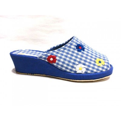 Zapatillas para casa con cuña Costa Descalza Tela Algodon puntera abierta Made in Green Zapatillas para casa con cuña Costa Descalza Tela Algodon puntera abierta Made in Green