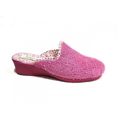 Zapatillas de casa con cuña para mujer J´Ortega Descalza Rizo Malva