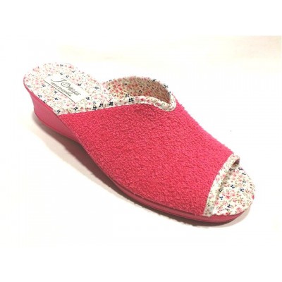 Zapatillas de casa con cuña para mujer J´Ortega Puntera Abierta Rizo Fucsia Zapatillas de casa con cuña para mujer J´Ortega Puntera Abierta Rizo Fucsia