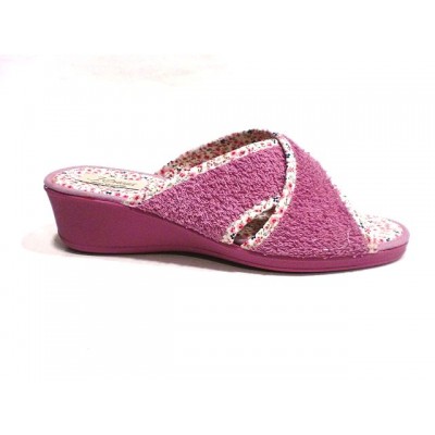 Zapatillas de casa con cuña para mujer J´Ortega Tiras Cruzadas Rizo Malva Zapatillas de casa con cuña para mujer J´Ortega Tiras Cruzadas Rizo Malva