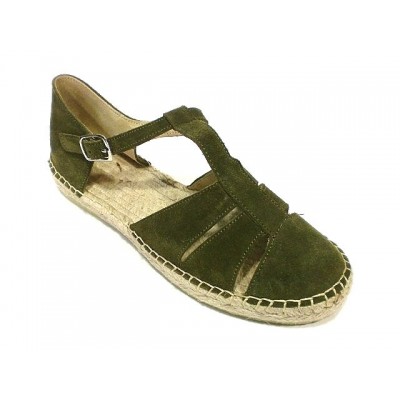 Sandalias de esparto piel Pasfor Kaki Sandalias de esparto piel Pasfor Kaki
