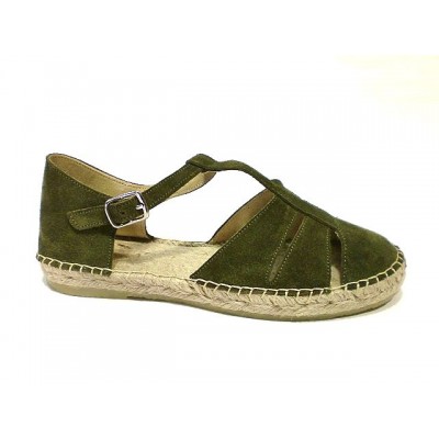 Sandalias de esparto piel Pasfor Kaki Sandalias de esparto piel Pasfor Kaki