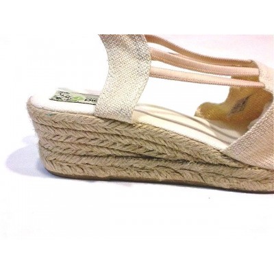 Alpargatas Valencianas Picon media cuña y elasticos laterales Beige Alpargatas Valencianas Picon media cuña y elasticos laterales Beige