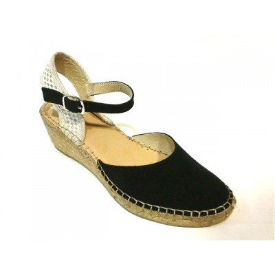Alpargatas Valencianas esparto piel pulsera Pasfor Negro Alpargatas Valencianas esparto piel pulsera Pasfor Negro