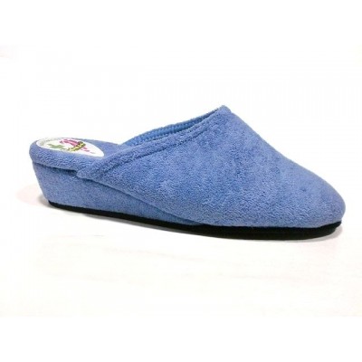 Zapatillas con cuña DEspinosa toalla algodon Aguamar