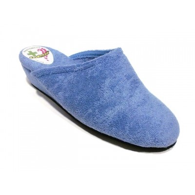 Zapatillas con cuña DEspinosa toalla algodon Aguamar