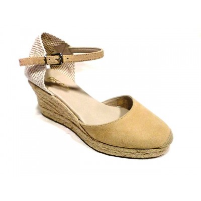 Valencianas de esparto con pulsera Ante Taupe Valencianas de esparto con pulsera Ante Taupe