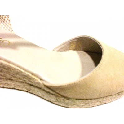 Valencianas de esparto con pulsera Ante Taupe Valencianas de esparto con pulsera Ante Taupe