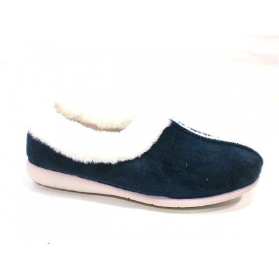 Zapatillas casa antelina ribete con pelo Muro Marino