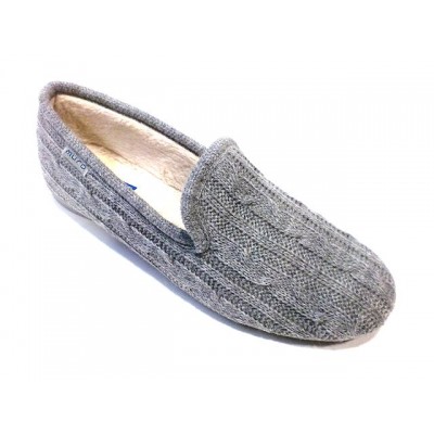 Zapatillas casa punto forro pelo Muro Gris
