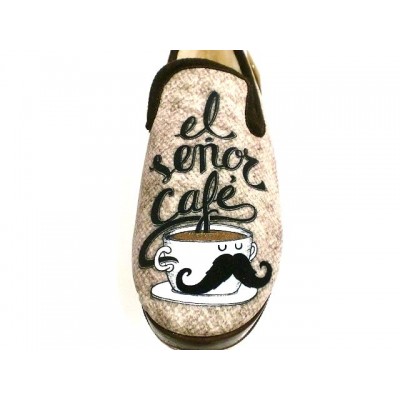 Zapatillas casa paño suave forro pura lana Subiran Señor Cafe Zapatillas casa paño suave forro pura lana Subiran Señor Cafe