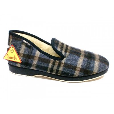 Zapatillas de estar por casa de cuadros WAMBA 2061 Paño Pirineo Pura Lana Marino Zapatillas de estar por casa de cuadros WAMBA 2061 Paño Pirineo Pura Lana Marino