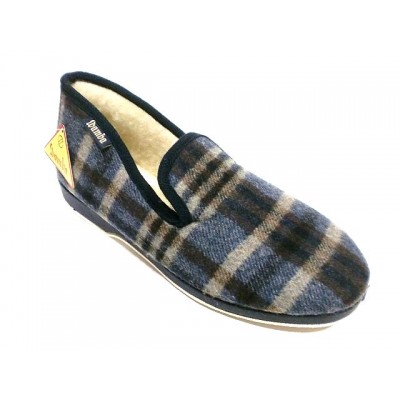 Zapatillas de estar por casa de cuadros WAMBA 2061 Paño Pirineo Pura Lana Marino Zapatillas de estar por casa de cuadros WAMBA 2061 Paño Pirineo Pura Lana Marino