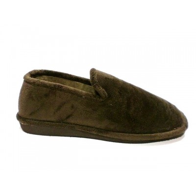 Zapatillas de casa para hombre cerradas antelina aterciopelada Moda de España Marron