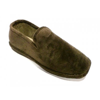 Zapatillas de casa para hombre cerradas antelina aterciopelada Moda de España Marron