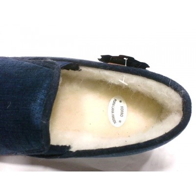 Zapatillas paño forro lana La Cadena 65317 Azul
