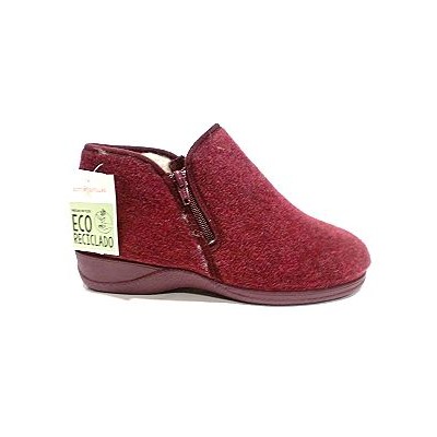 Zapatillas de casa abotinada forro pura lana Doctor Cutillas Cremallera Burdeos Zapatillas de casa abotinada forro pura lana Doctor Cutillas Cremallera Burdeos