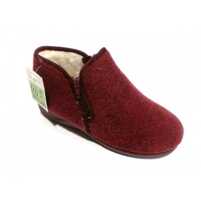 Zapatillas de casa abotinada forro pura lana Doctor Cutillas Cremallera Burdeos Zapatillas de casa abotinada forro pura lana Doctor Cutillas Cremallera Burdeos