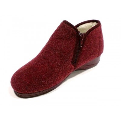Zapatillas de casa abotinada forro pura lana Doctor Cutillas Cremallera Burdeos Zapatillas de casa abotinada forro pura lana Doctor Cutillas Cremallera Burdeos