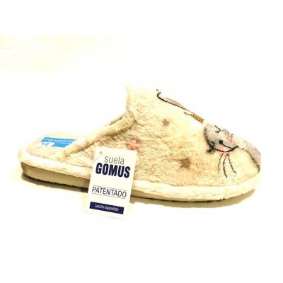 Zapatillas de casa Niágara Piso Gomus Conejito Beige