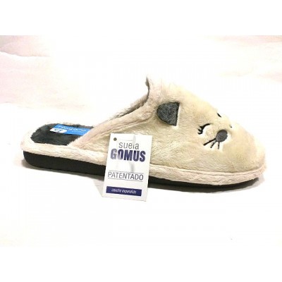 Zapatillas de casa Niágara Piso Gomus Gatito Beige Zapatillas de casa Niágara Piso Gomus Gatito Beige
