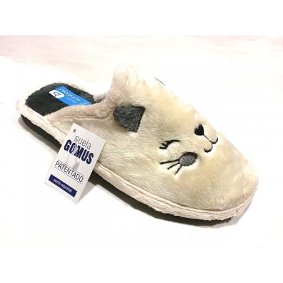 Zapatillas de casa Niágara Piso Gomus Gatito Beige Zapatillas de casa Niágara Piso Gomus Gatito Beige