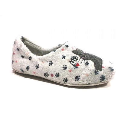 Zapatillas de casa mujer cerrada VulLadi Gatito Gris