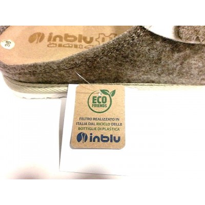 Zapatillas para casa paño reciclado Inblu Eco Friends Flor Marron