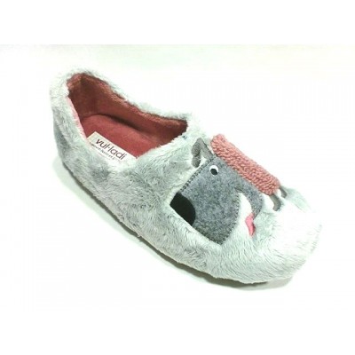 Zapatillas de casa mujer cerrada VulLadi Perrito Gris Zapatillas de casa mujer cerrada VulLadi Perrito Gris